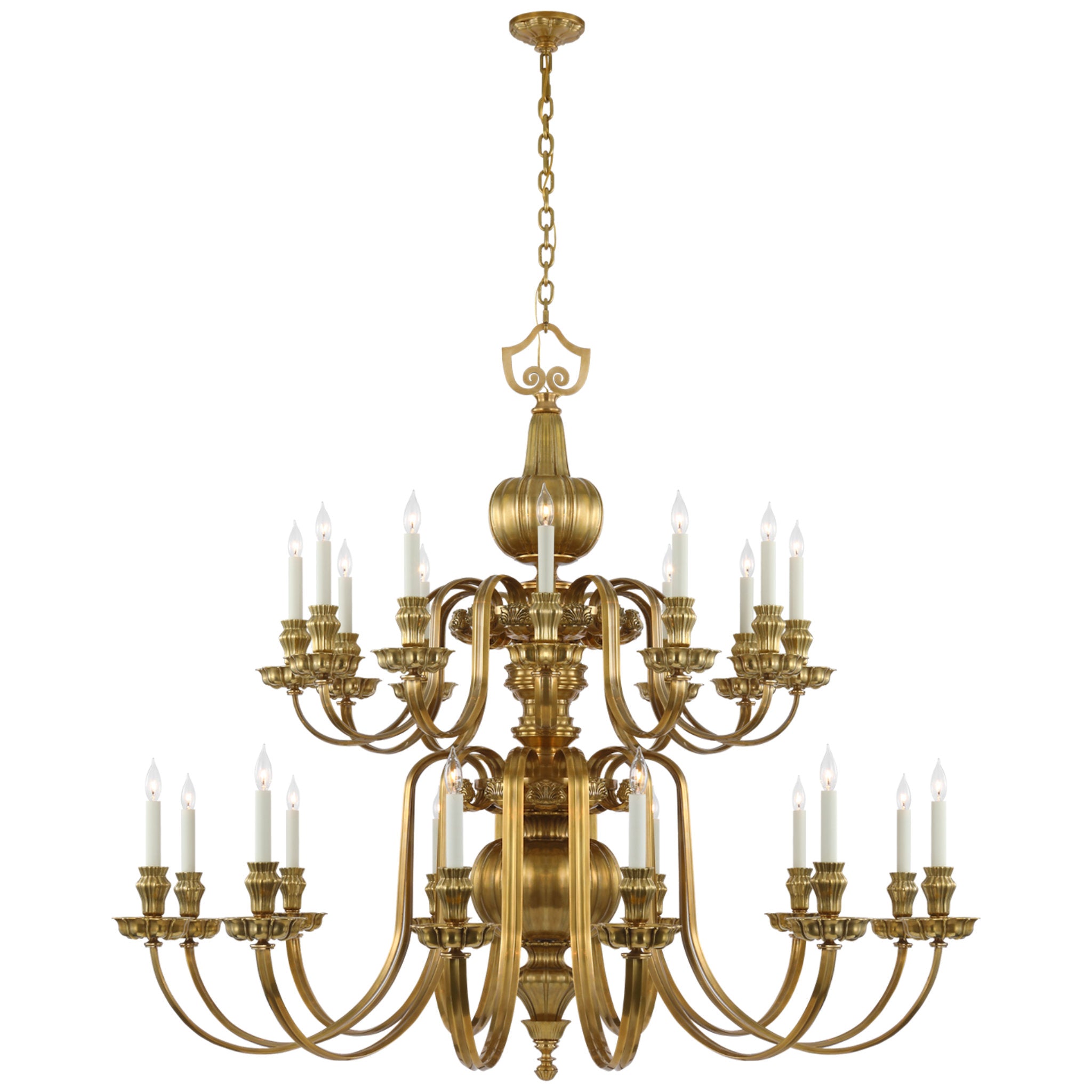 Ralph Lauren Falaise Grande Two Tier Chandelier in Natural Brass Ceiling Light W66" x H58.25"