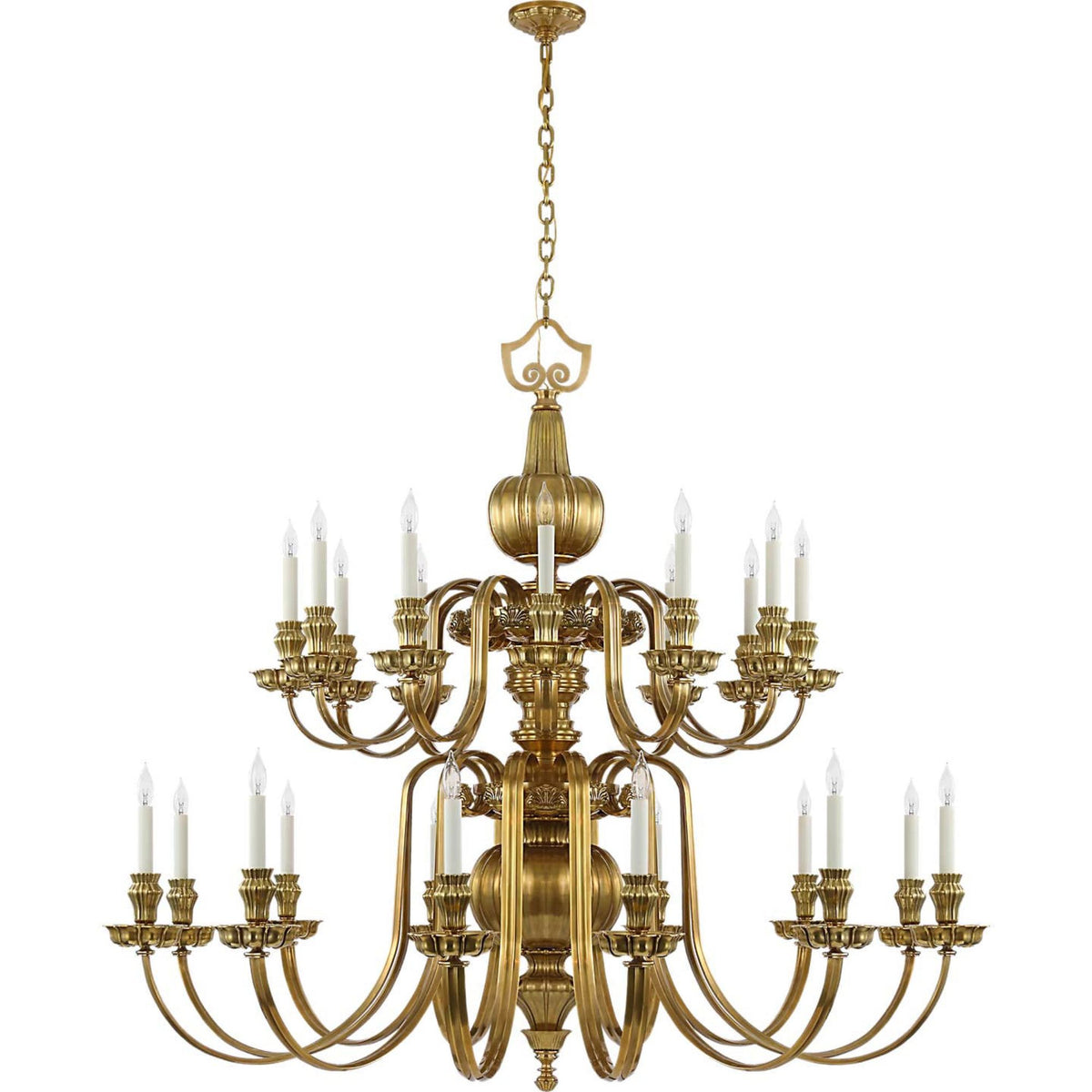 Ralph Lauren Falaise Grande Two Tier Chandelier in Natural Brass W66" x H58.25"