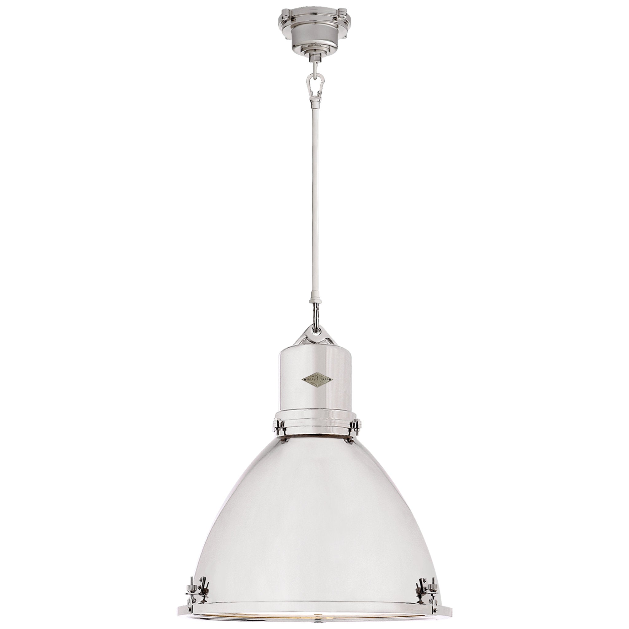 Ralph Lauren Fulton Large Pendant in Polished Nickel Ceiling Light W22"
