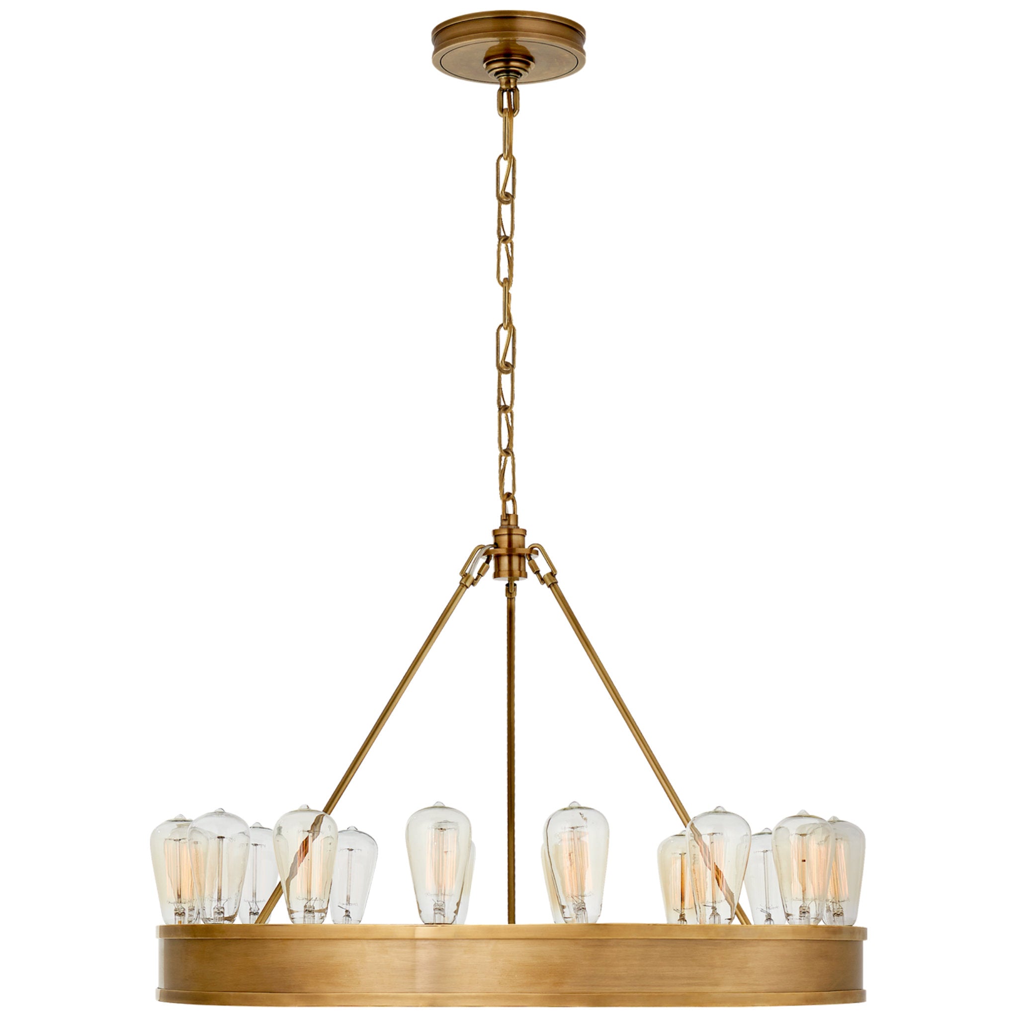 Ralph Lauren Roark 30" Modular Ring Chandelier in Natural Brass Ceiling Light W30" x H21.5"
