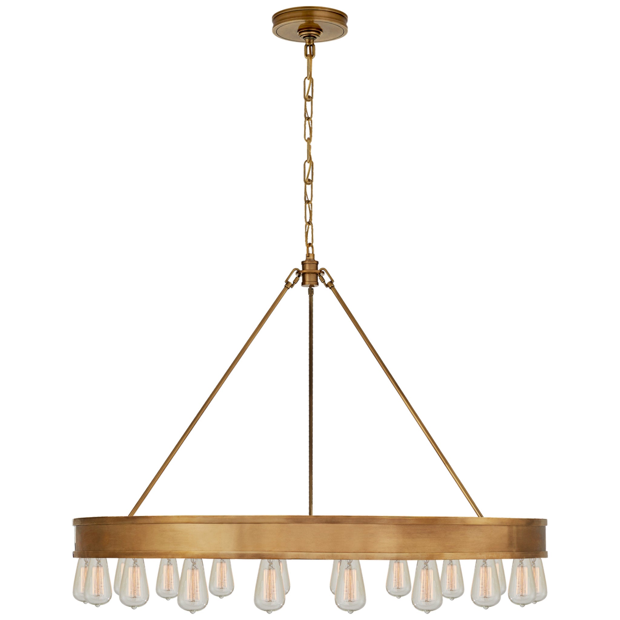 Ralph Lauren Roark 40" Modular Ring Chandelier in Natural Brass Ceiling Light W40" x H24.5"