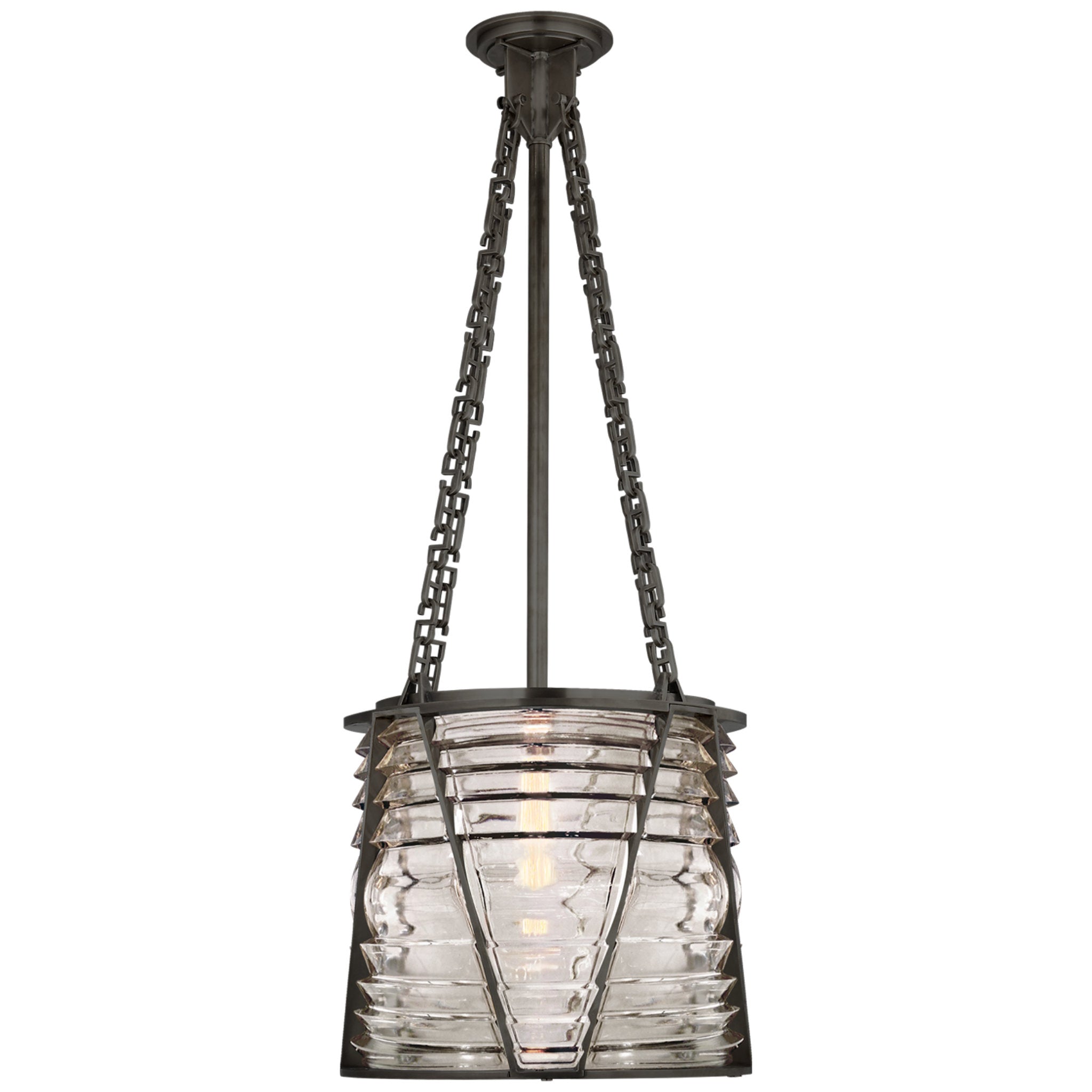 Ralph Lauren Chatham Large Lantern in Bronze with Clear Glass Ceiling Light W18.5"