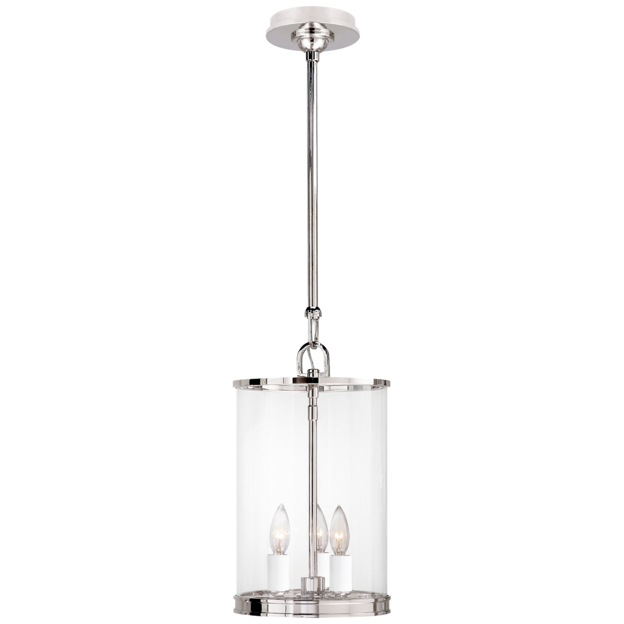 Ralph Lauren Modern Small Lantern in Polished Nickel Ceiling Light W9"
