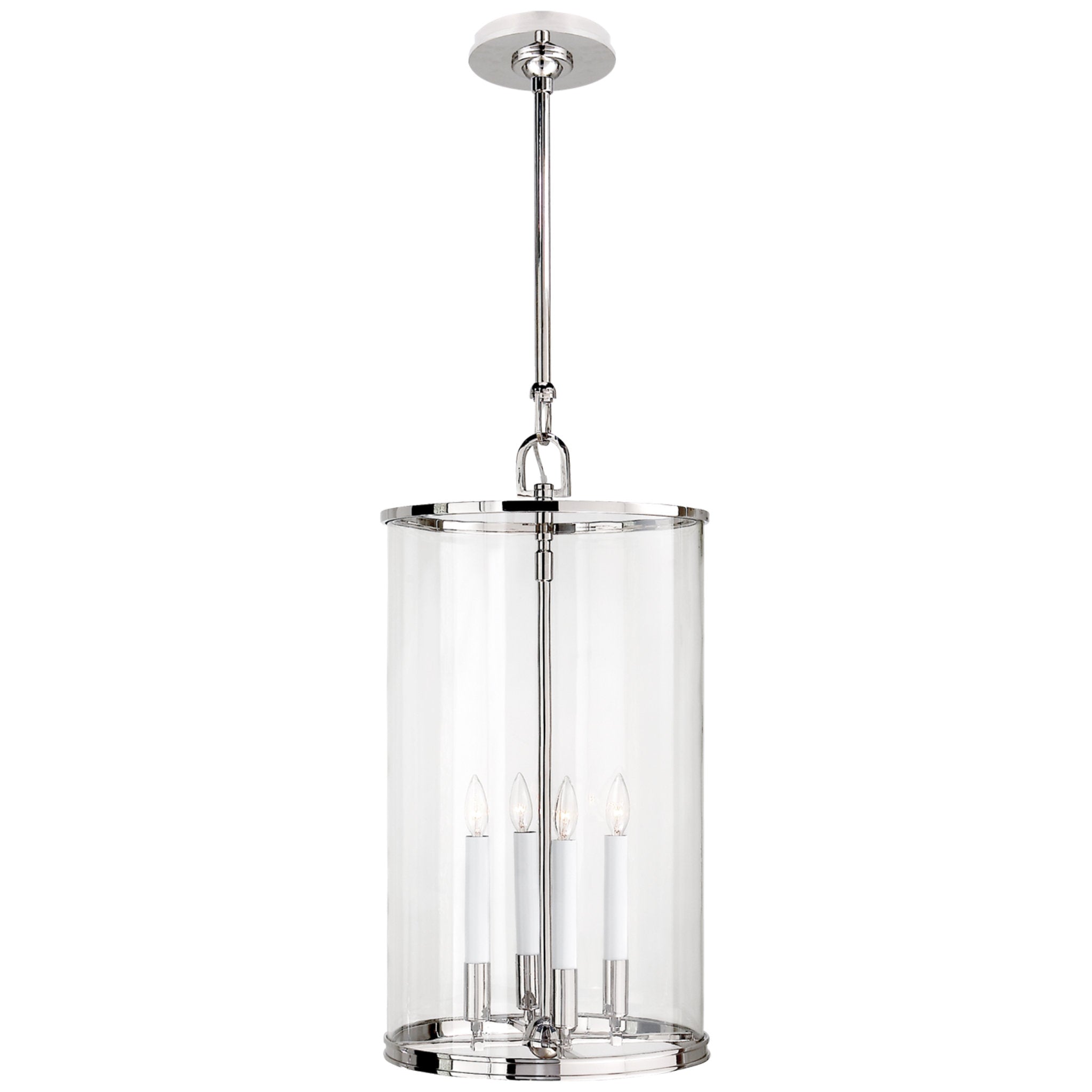 Ralph Lauren Modern Large Lantern in Polished Nickel Ceiling Light W15.25"