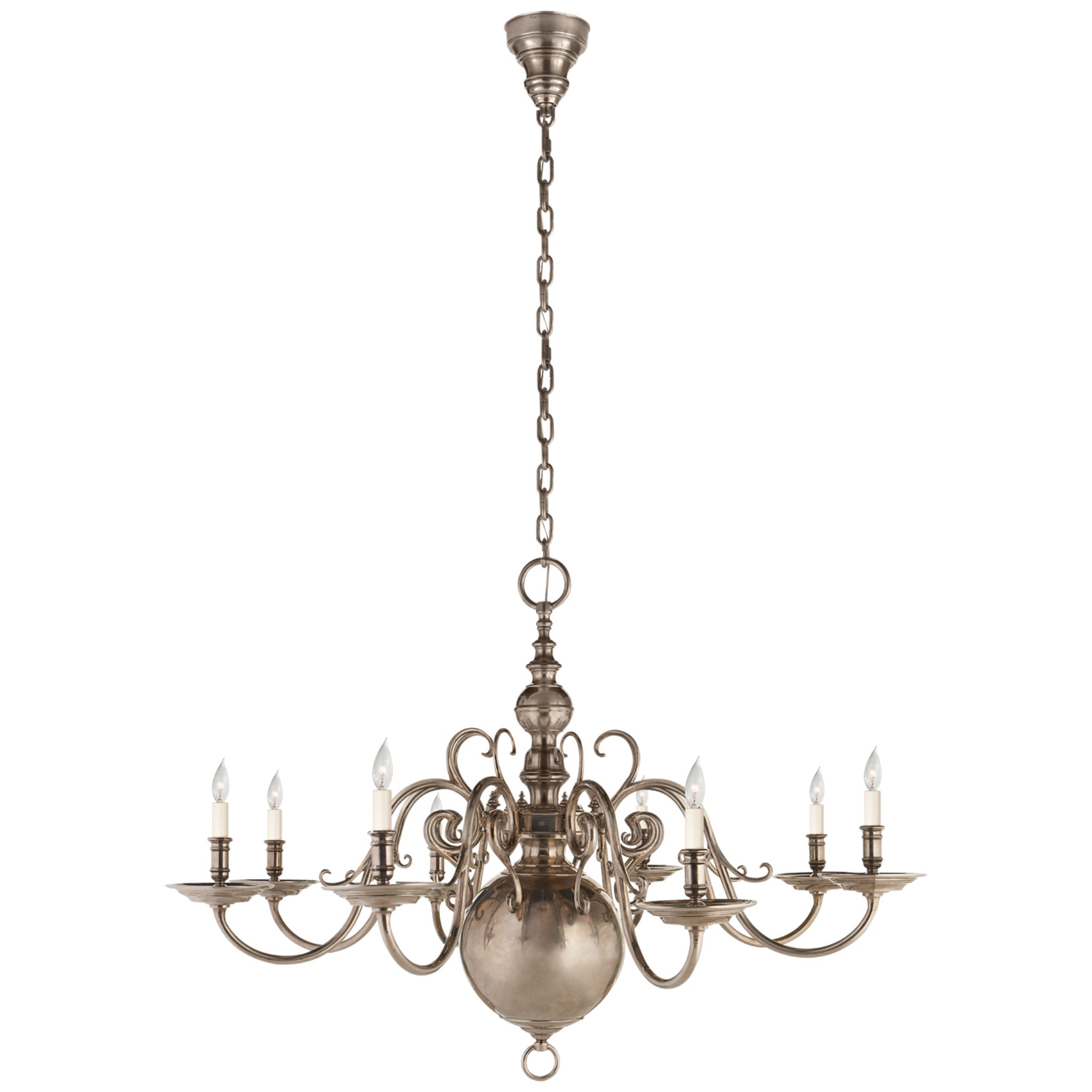 Ralph Lauren Lillianne Single Tier Chandelier in Butler's Silver Ceiling Light W44" x H34.5"