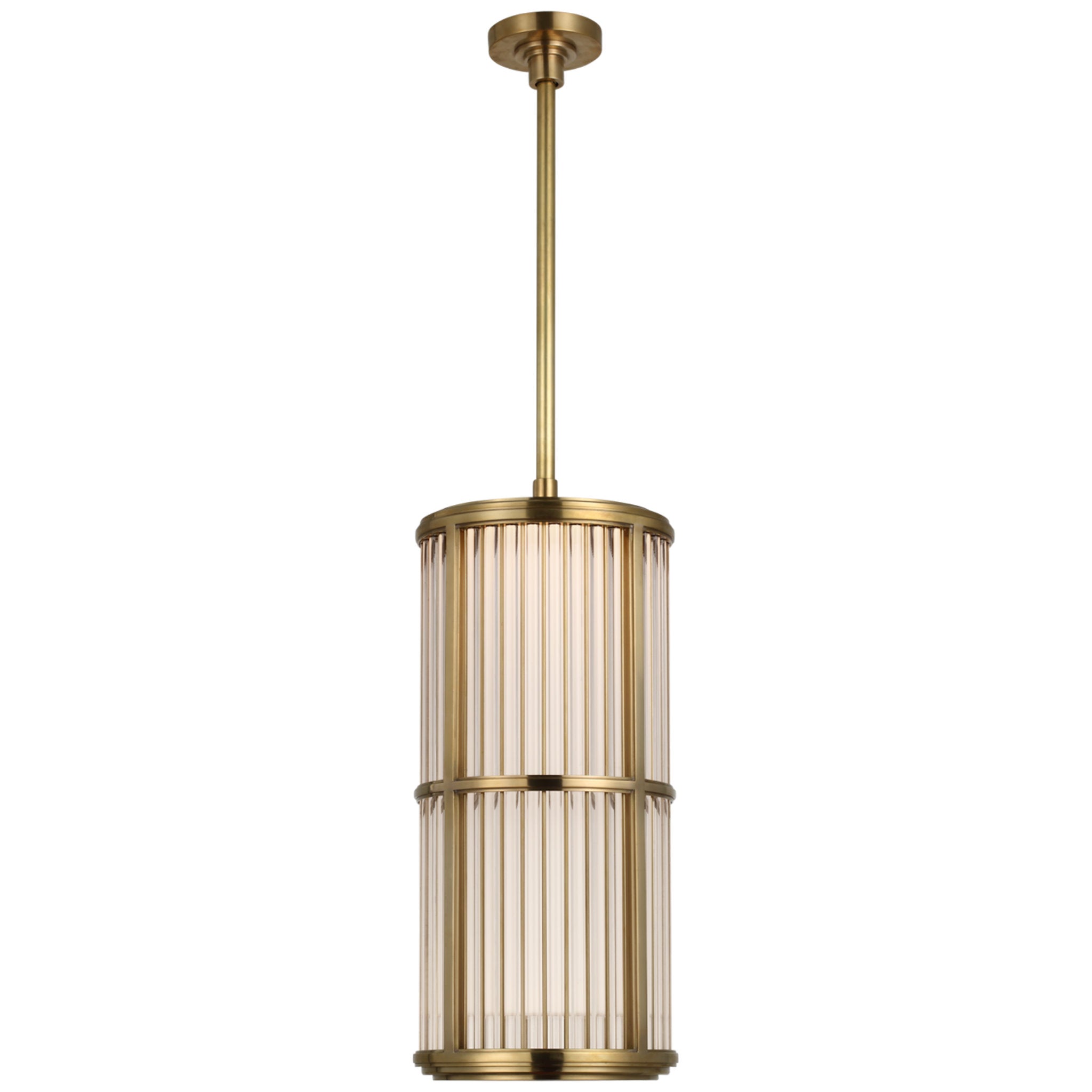 Ralph Lauren Perren 10" Pendant in Natural Brass and Glass Rods Ceiling Light W10"