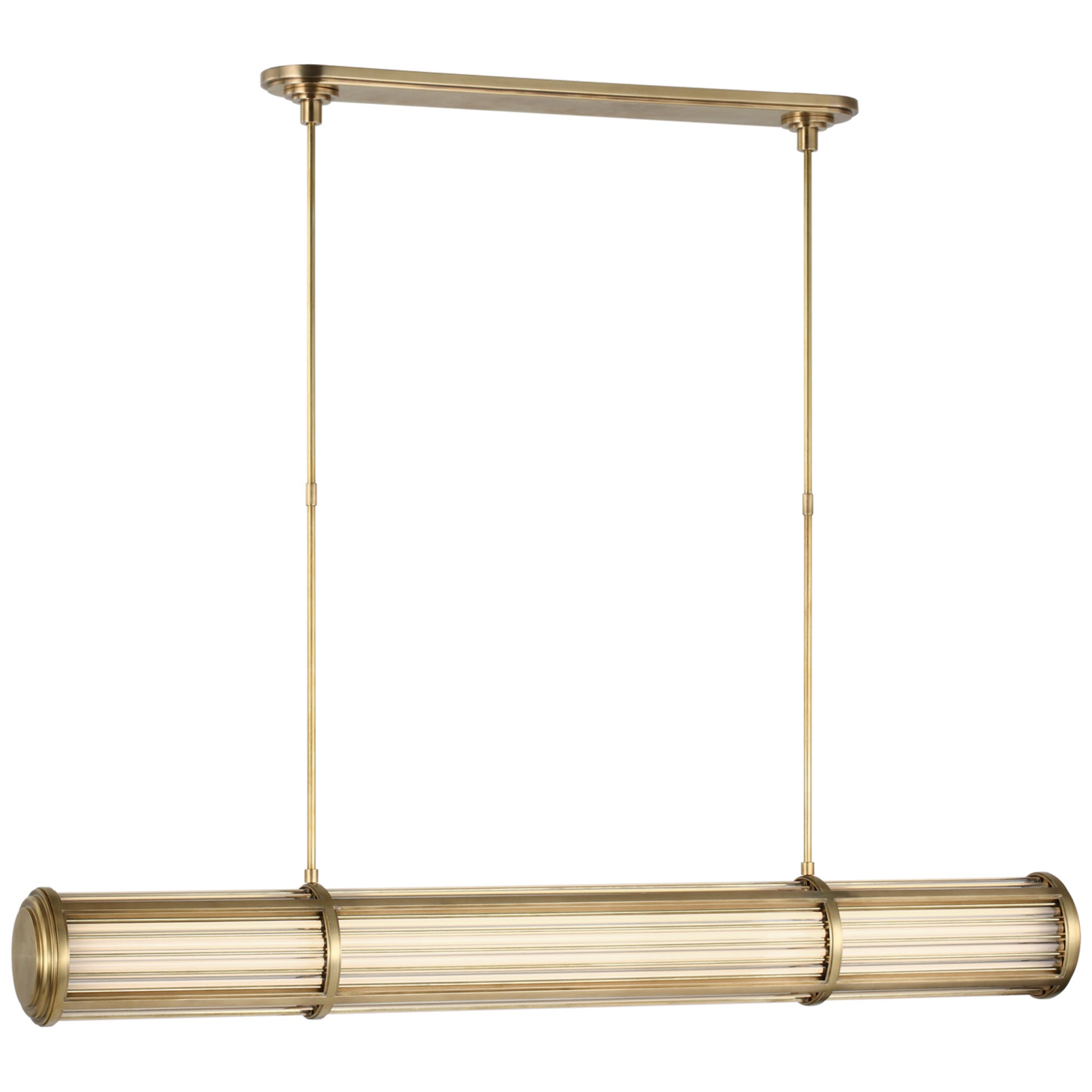 Ralph Lauren Perren Large Linear Chandelier in Natural Brass Ceiling Light W49.25"