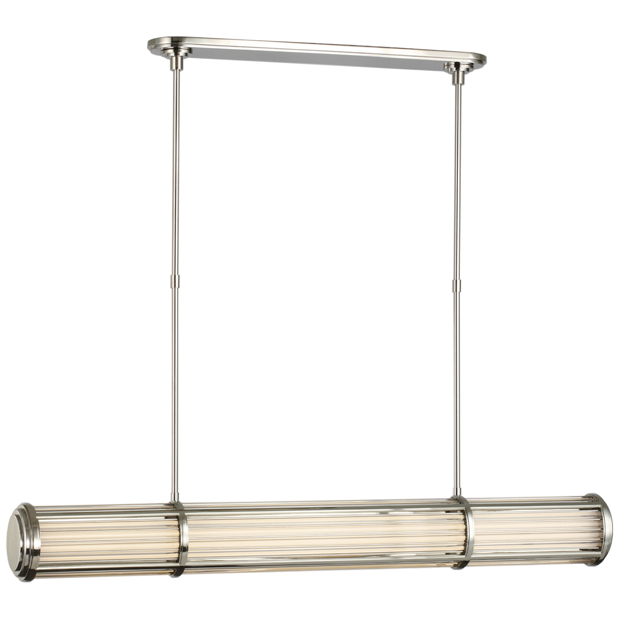 Ralph Lauren Perren Large Linear Chandelier in Polished Nickel Ceiling Light W49.25"