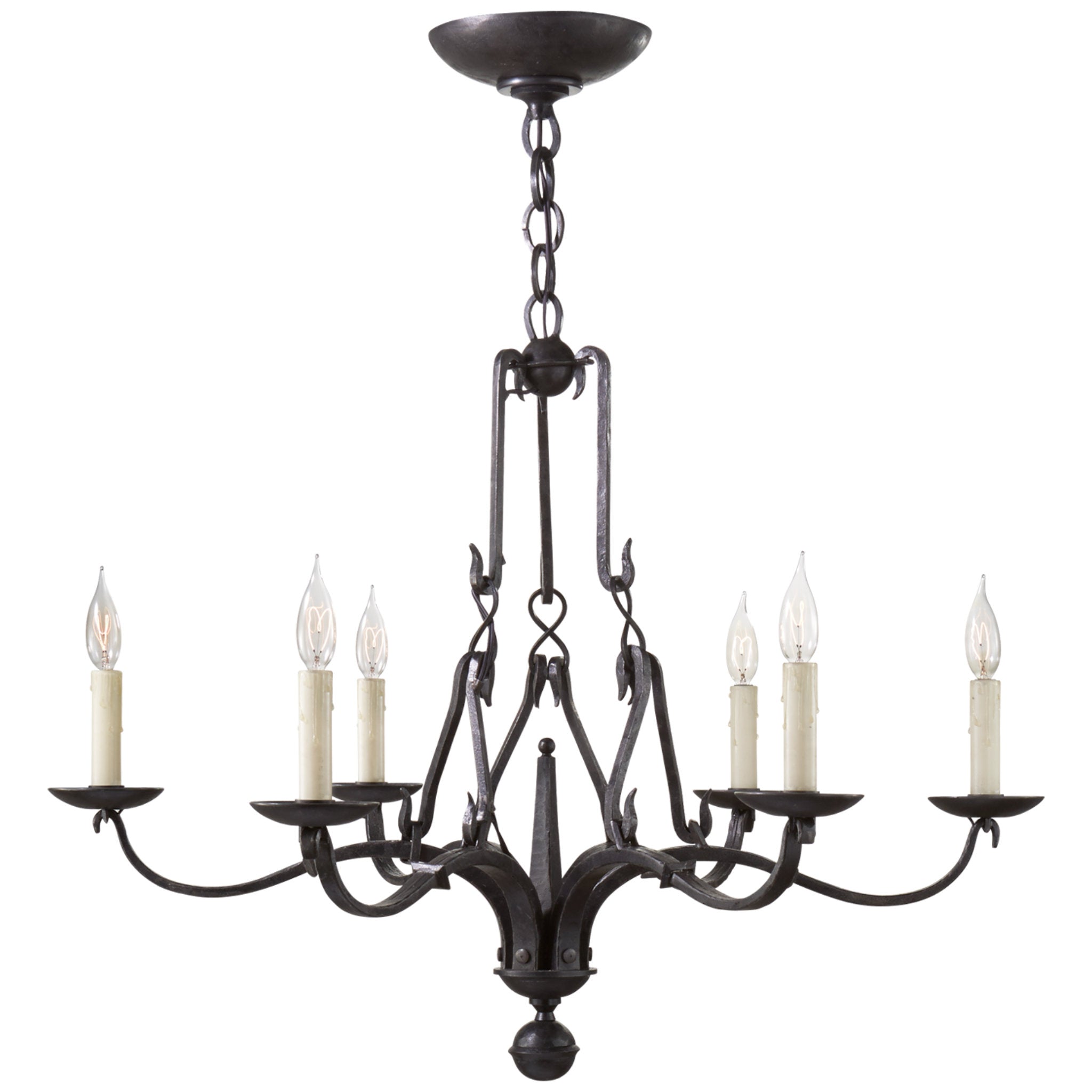 Ralph Lauren Allegra Small Chandelier in Aged Iron Ceiling Light W33.25" x H26.25"