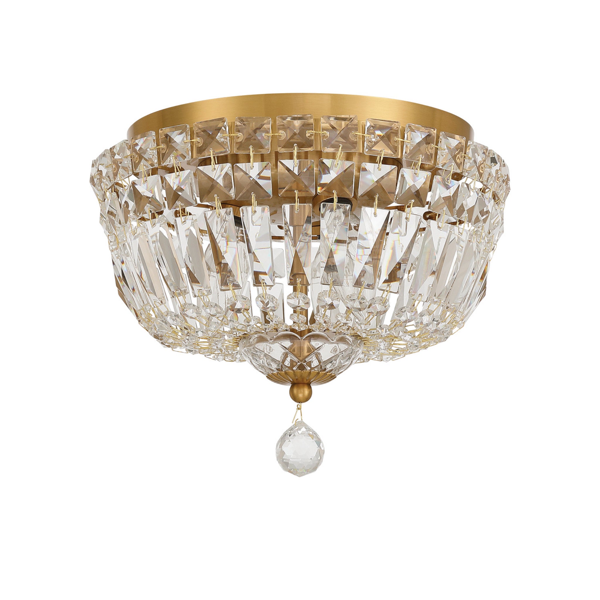 Roslyn 10'' Aged Brass Flush Mount Gold 10"W x 8"H x 10"D