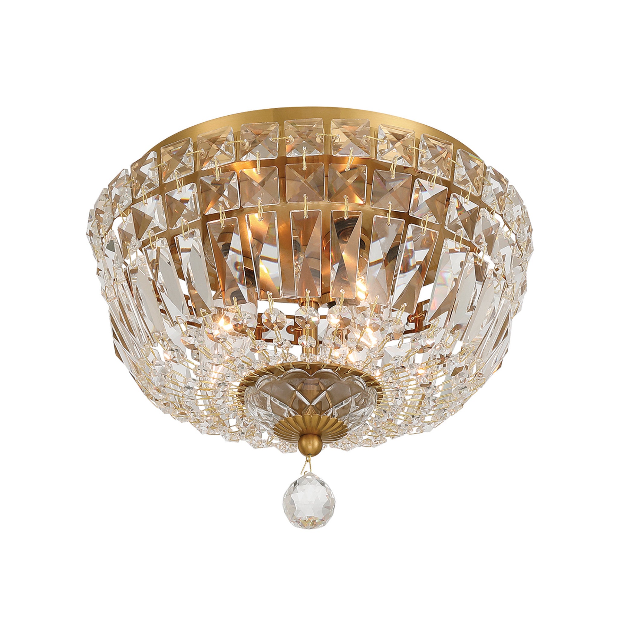 Roslyn 10'' Aged Brass Flush Mount Gold 10"W x 8"H x 10"D
