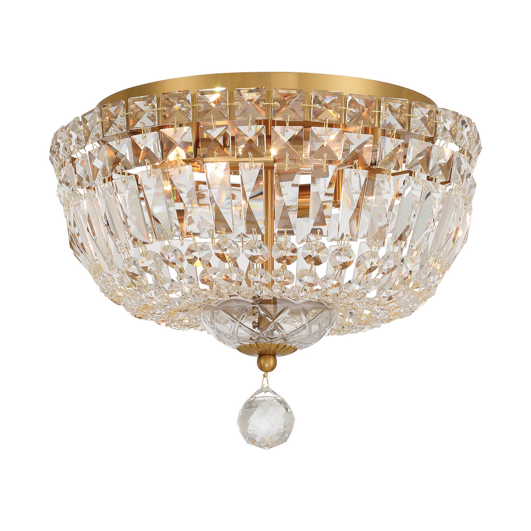 Roslyn 12'' Aged Brass Flush Mount Gold 12"W x 9"H x 12"D