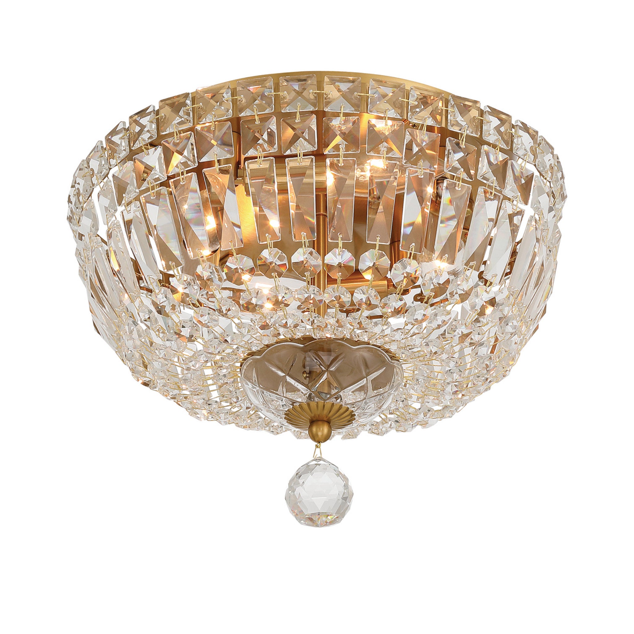 Roslyn 12'' Aged Brass Flush Mount Gold 12"W x 9"H x 12"D
