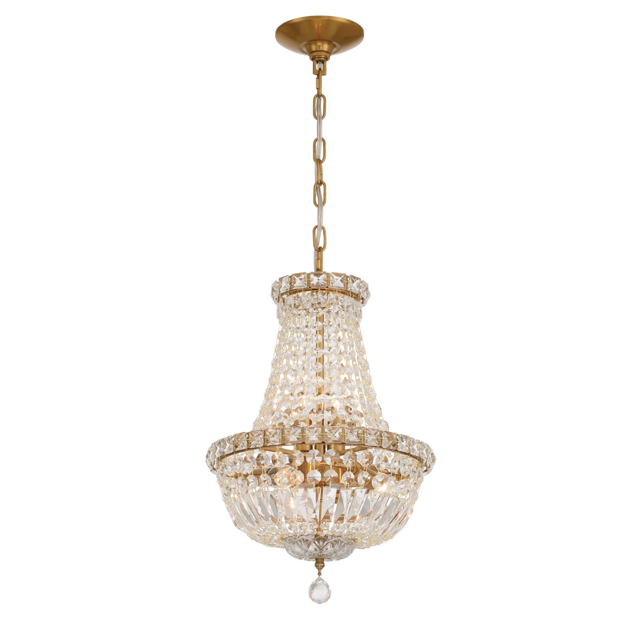 Roslyn 12'' Aged Brass Chandelier Gold 12"W x 18"H x 12"D