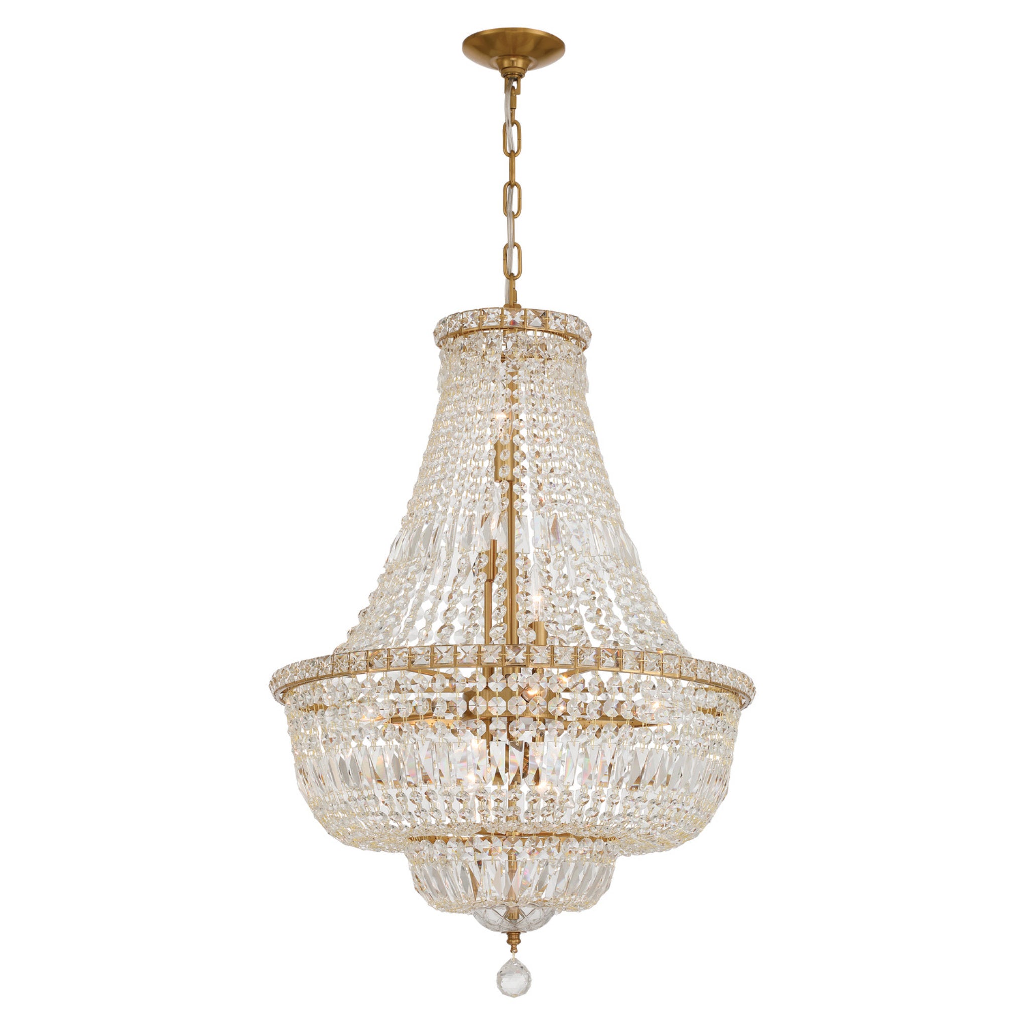 Roslyn 22'' Aged Brass Chandelier Gold 22"W x 33"H x 22"D