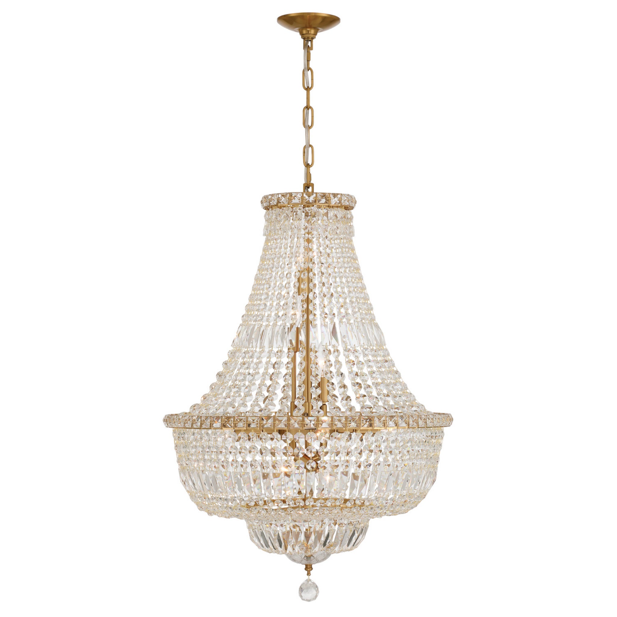 Roslyn 22'' Aged Brass Chandelier Gold 22"W x 33"H x 22"D