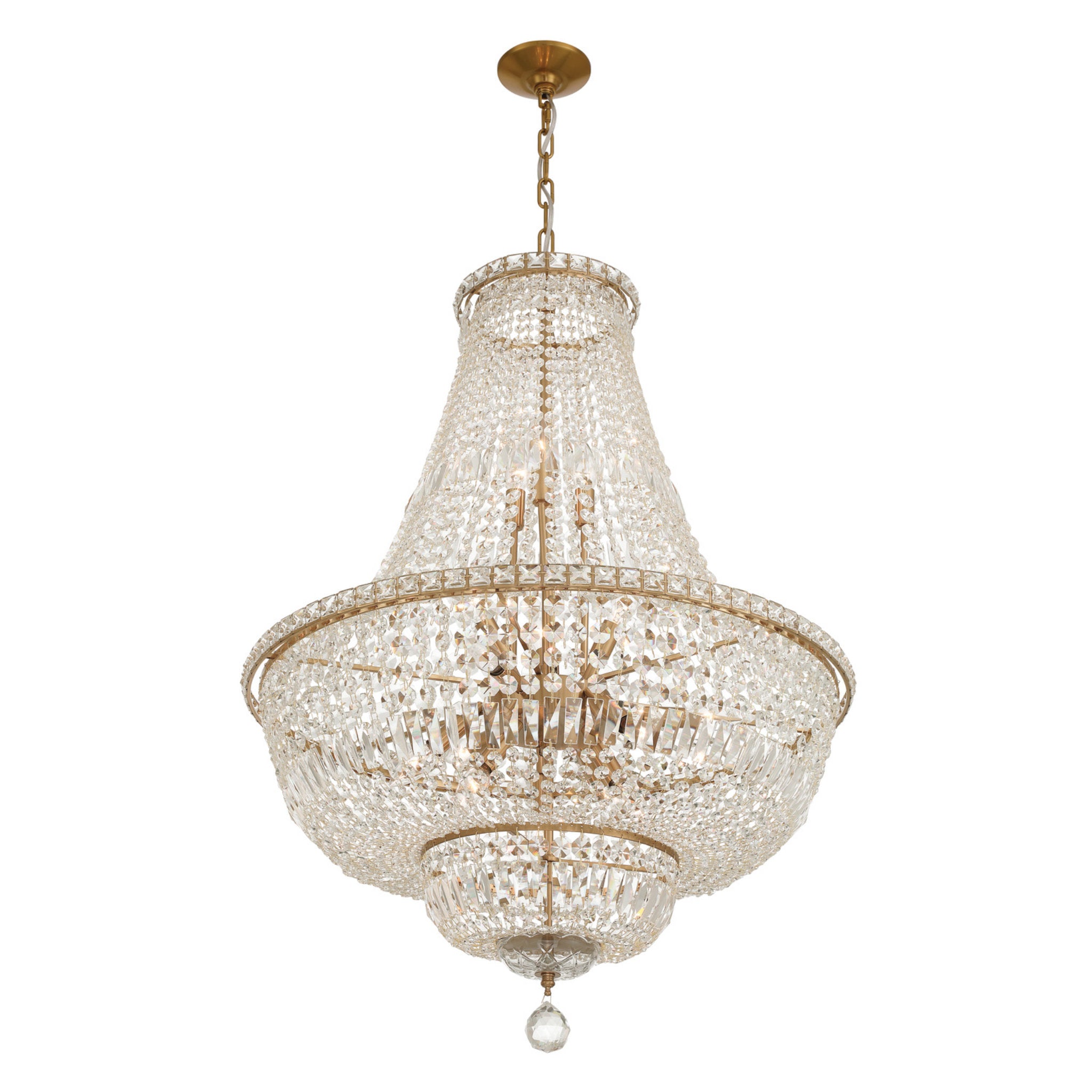 Roslyn 28'' Aged Brass Chandelier Gold 28"W x 39"H x 28"D