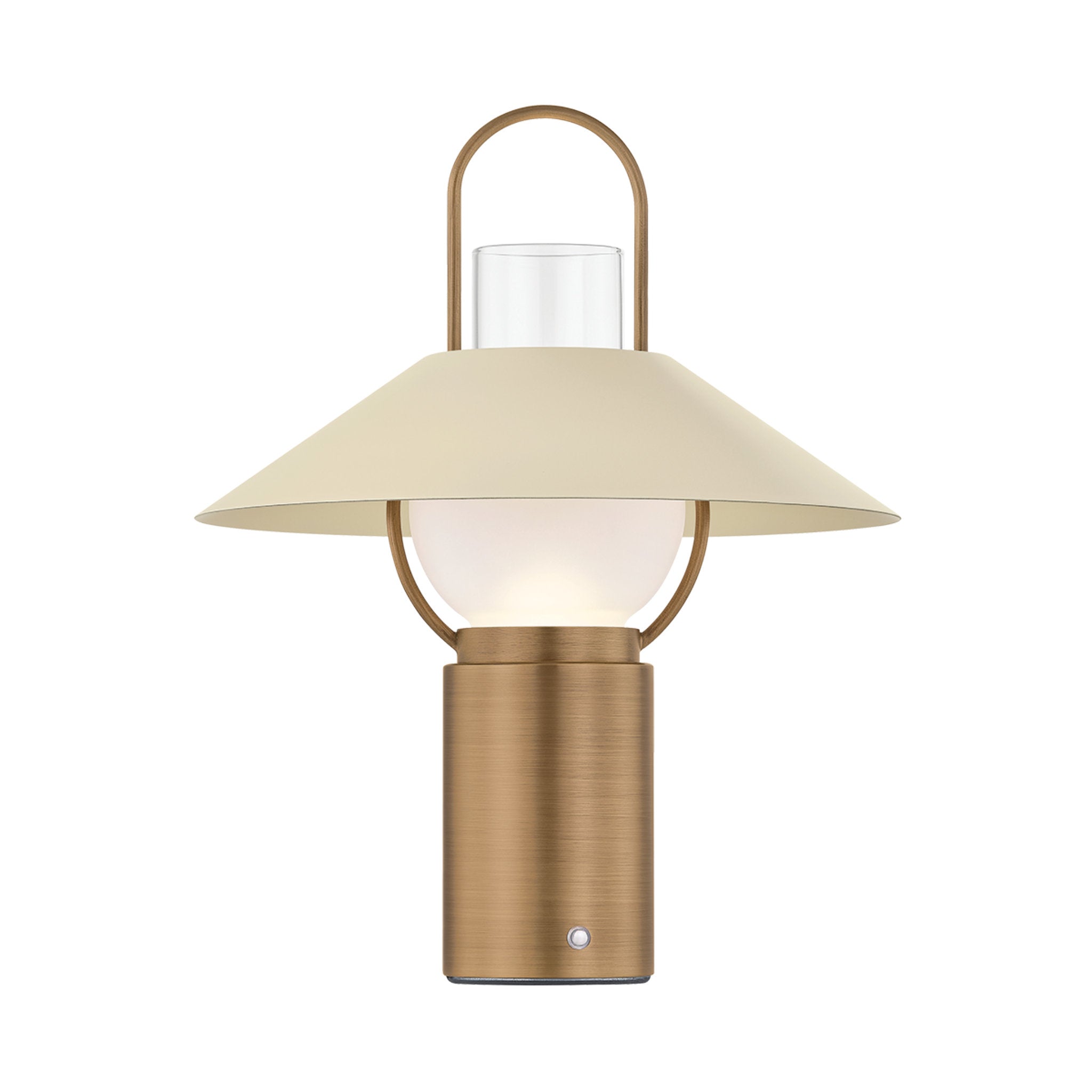 Kindle 1-Light Rechargeable Table Lamp in Patina Brass by Lauren Liess 11.75W x 14.5H