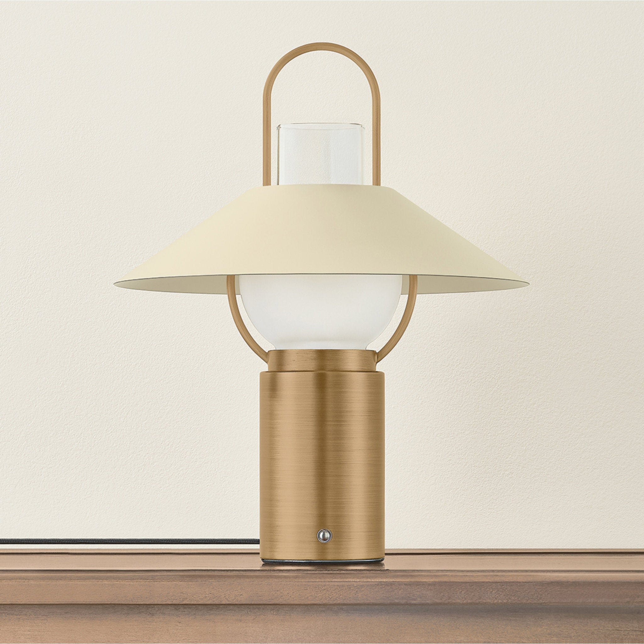 Kindle 1-Light Rechargeable Table Lamp in Patina Brass by Lauren Liess 11.75W x 14.5H