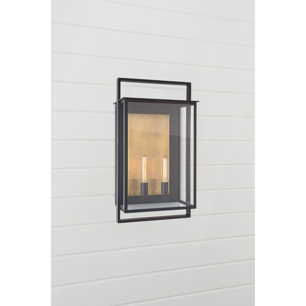 Ian K. Fowler Halle Grande Wall Lantern in Aged Iron with Clear Glass W17" x H31" x E10.75"