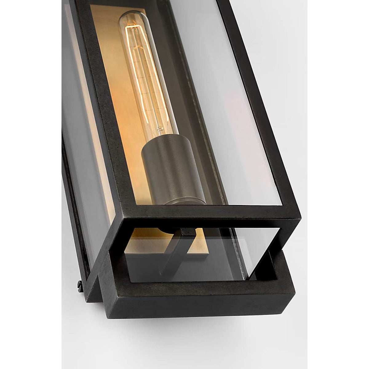 Ian K. Fowler Halle Medium Narrow Wall Lantern in Aged Iron with Clear Glass W6.25" x H19" x E5.5"