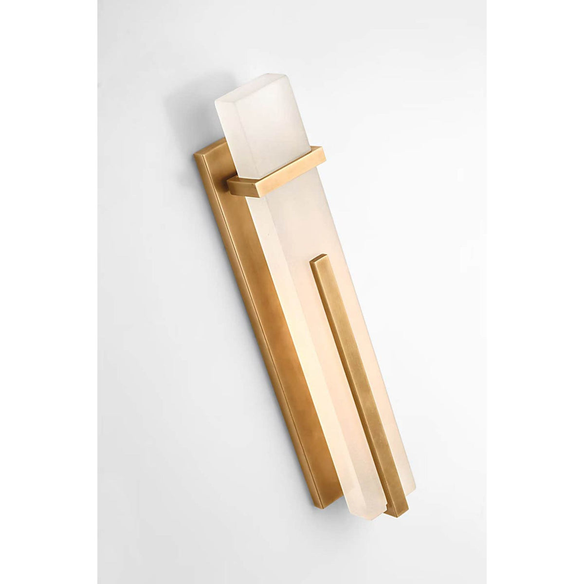 Ian K. Fowler Malik Large Sconce in Hand-Rubbed Antique Brass with Alabaster W4.5" x H19.25" x E3"