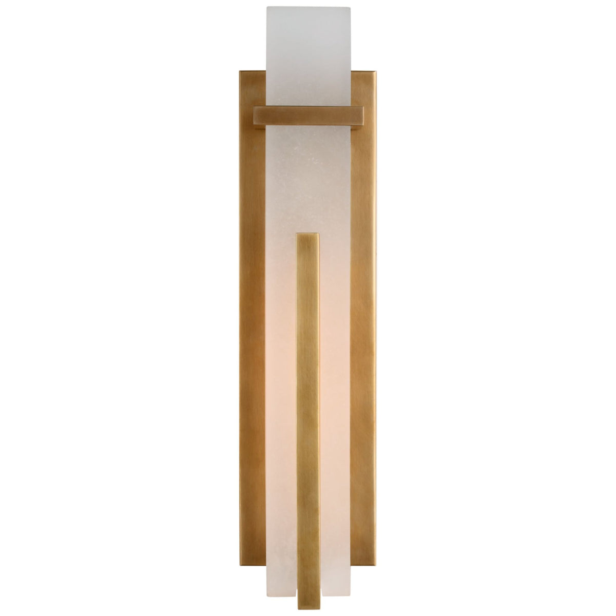 Ian K. Fowler Malik Large Sconce in Hand-Rubbed Antique Brass with Alabaster W4.5" x H19.25" x E3"