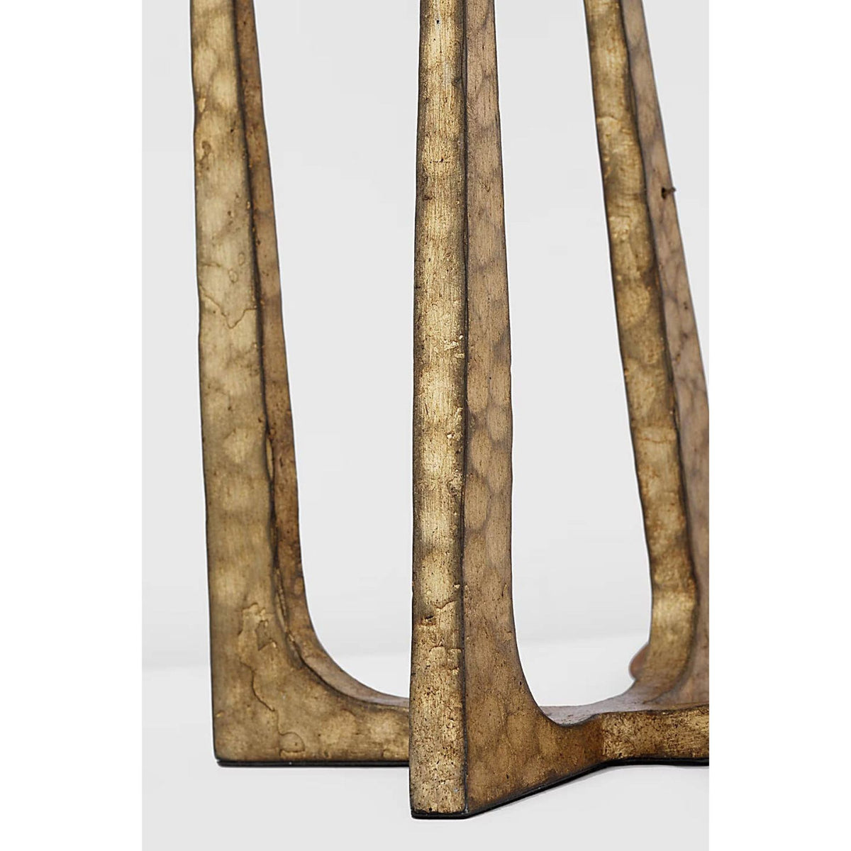 Ian K. Fowler Scala Hand-Forged Bedside Lamp in Gilded Iron with Linen Shade W16.5" x H17.75"