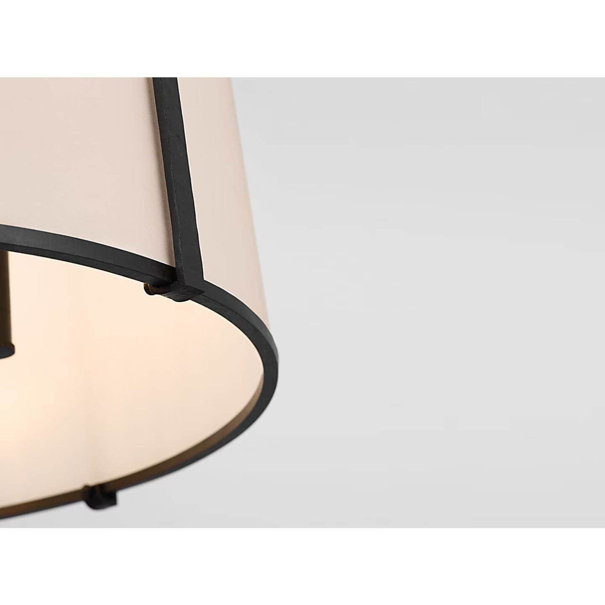 Ian K. Fowler Aspen Large Hanging Shade in Blackened Rust with Linen Shade W26" x H22"