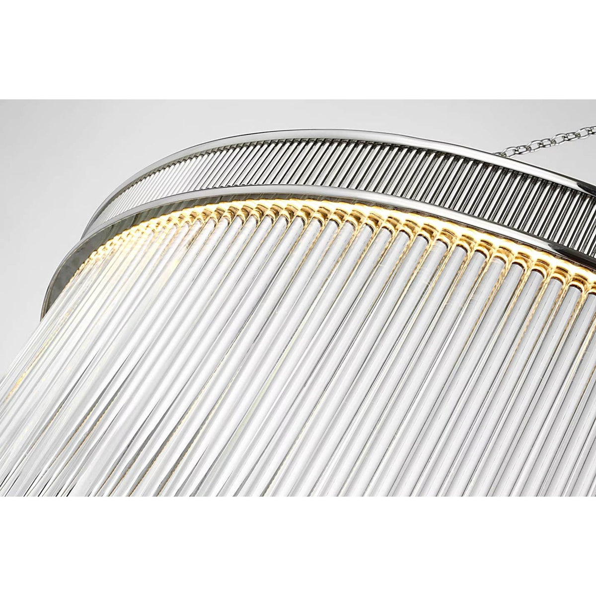 Marie Flanigan Menil Large Chandelier in Polished Nickel with Crystal Rods W34.25" x H29"