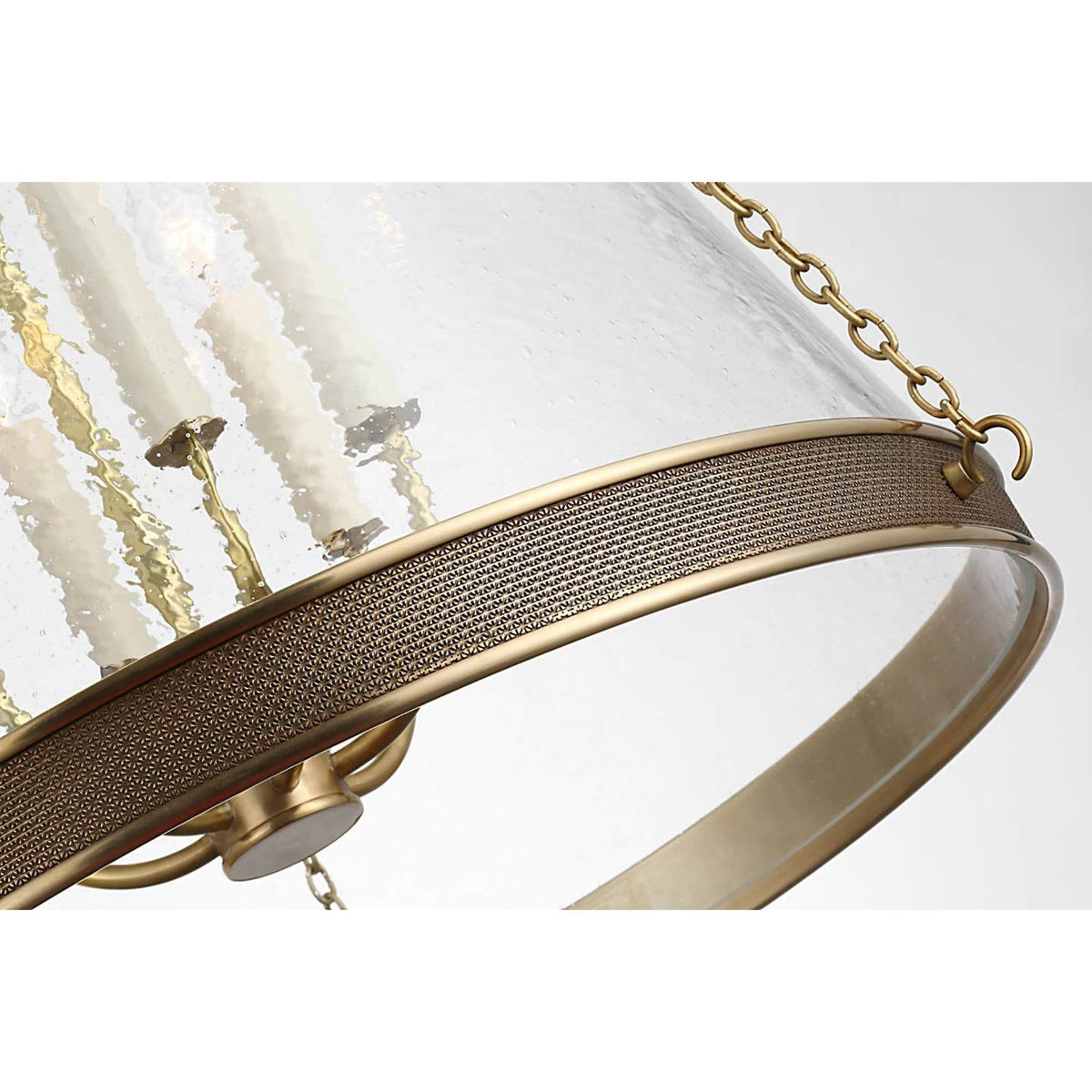Marie Flanigan Reese 22" Pendant in Soft Brass with Clear Restoration Glass W21.25" x H45.75"