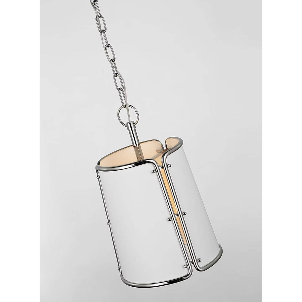 Carrier and Company Hastings Small Pendant in Polished Nickel with White Shade W11.5" x H18"