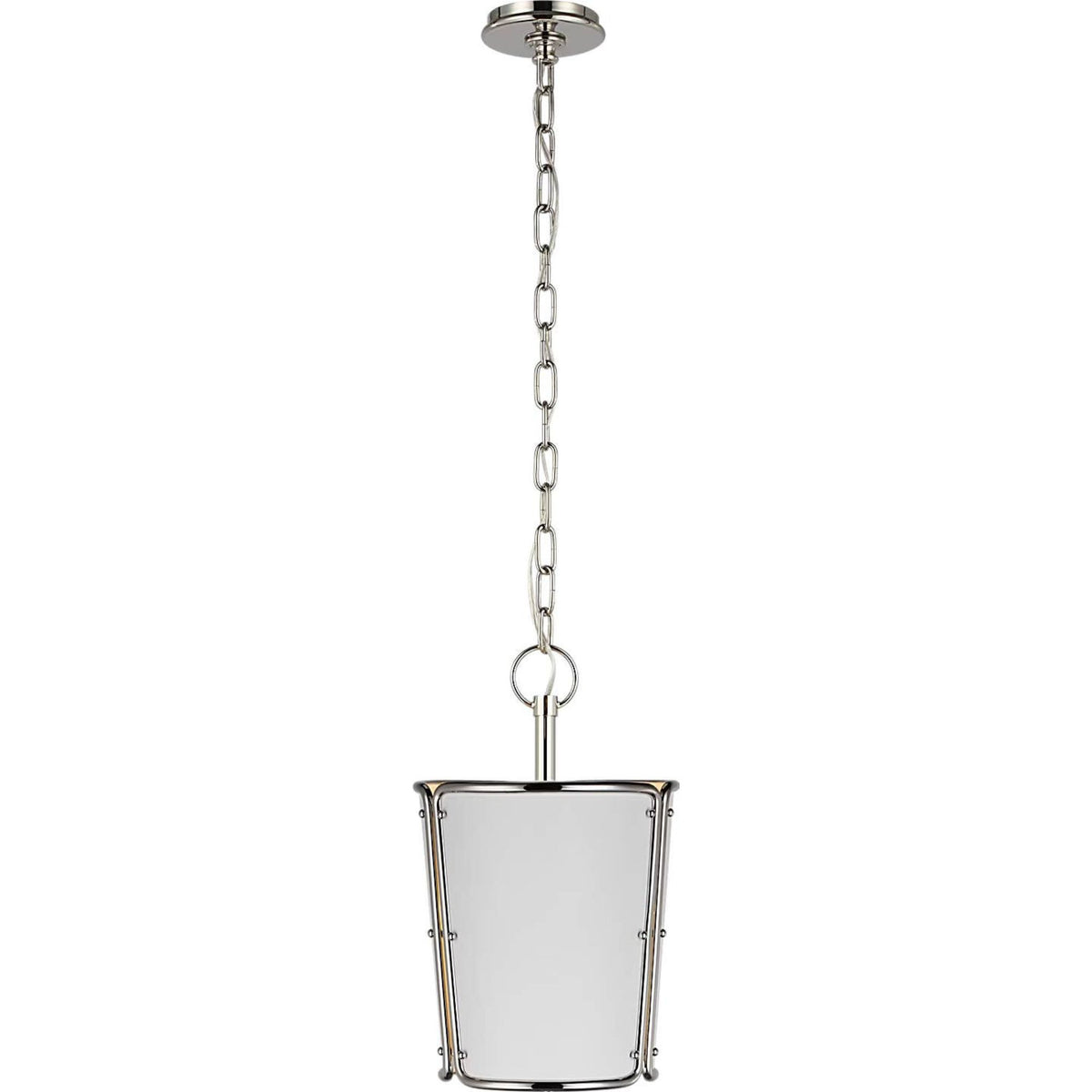 Carrier and Company Hastings Small Pendant in Polished Nickel with White Shade W11.5" x H18"