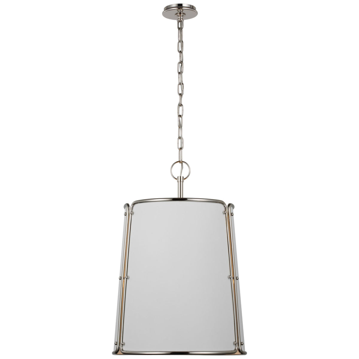 Carrier and Company Hastings Medium Pendant in Polished Nickel with White Shade W18" x H26.25"