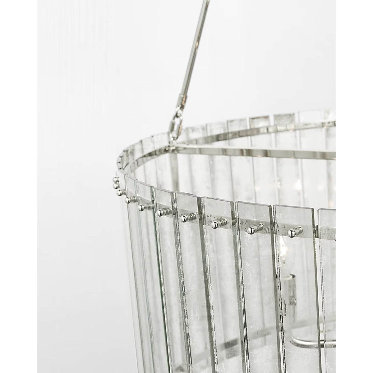 Carrier and Company Cadence Large Chandelier in Polished Nickel with Antique Mirror W36.5"