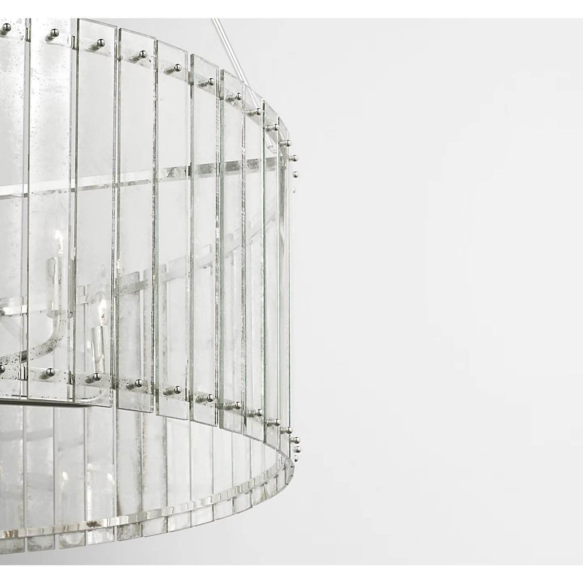 Carrier and Company Cadence Large Chandelier in Polished Nickel with Antique Mirror W36.5"