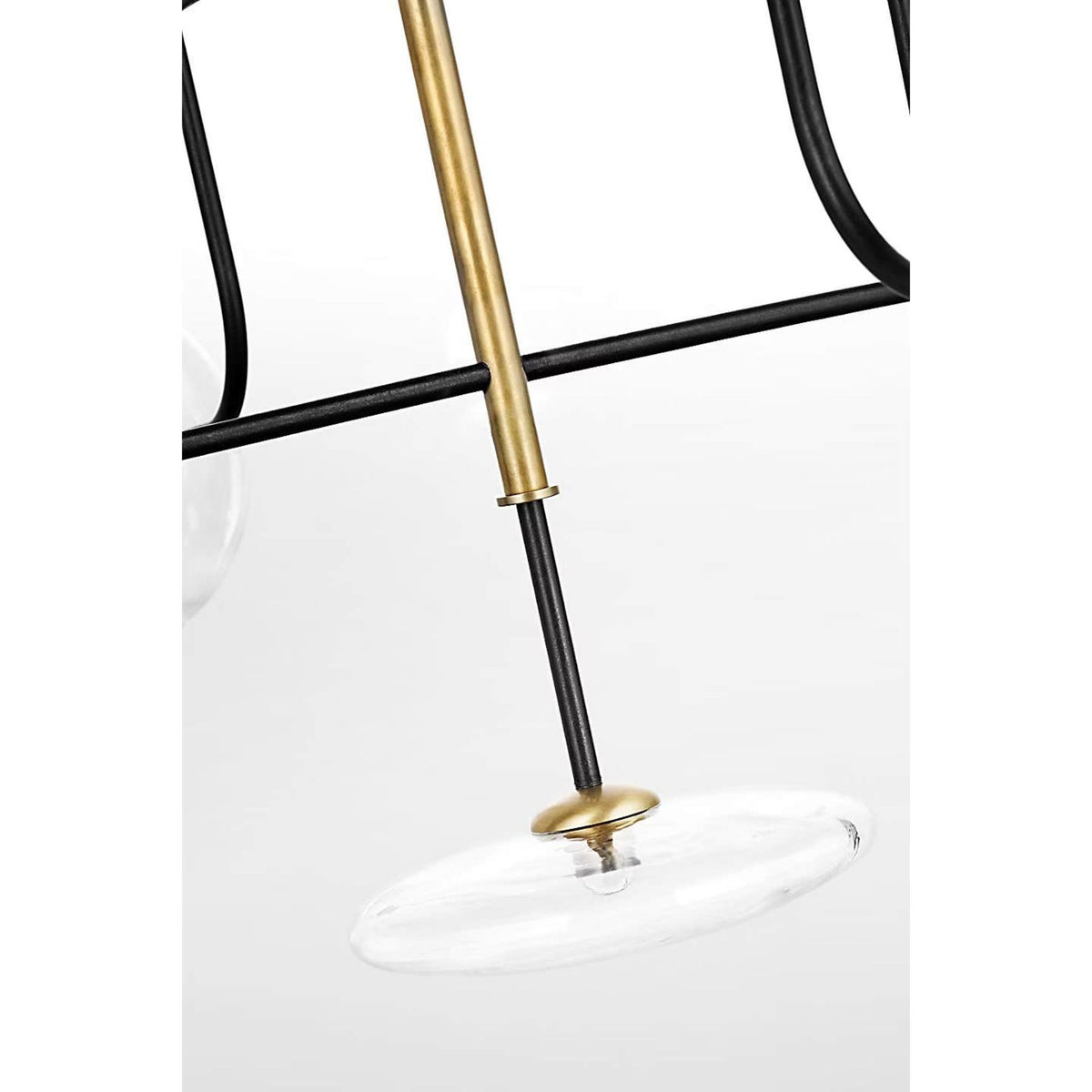 Ian K. Fowler Calvino X-Large Arched Chandelier in Aged Iron and Hand-Rubbed Antique Brass with Clear Glass W42"