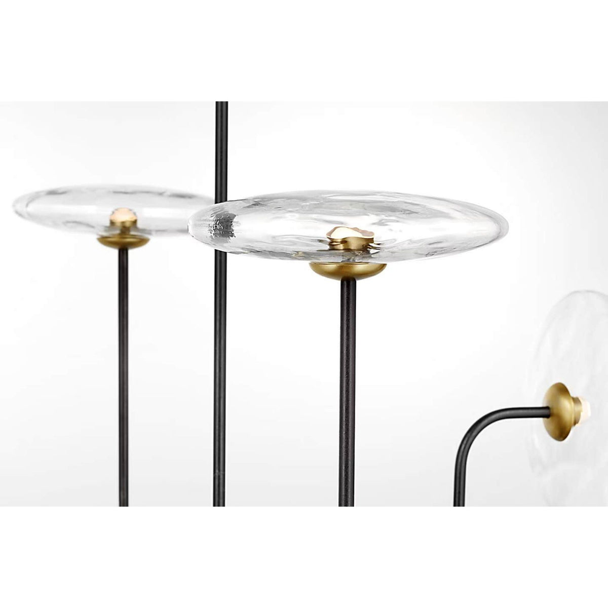 Ian K. Fowler Calvino X-Large Arched Chandelier in Aged Iron and Hand-Rubbed Antique Brass with Clear Glass W42"
