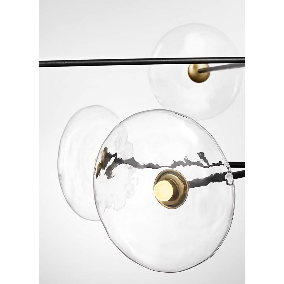 Ian K. Fowler Calvino X-Large Radial Chandelier in Aged Iron and Hand-Rubbed Antique Brass with Clear Glass W42"