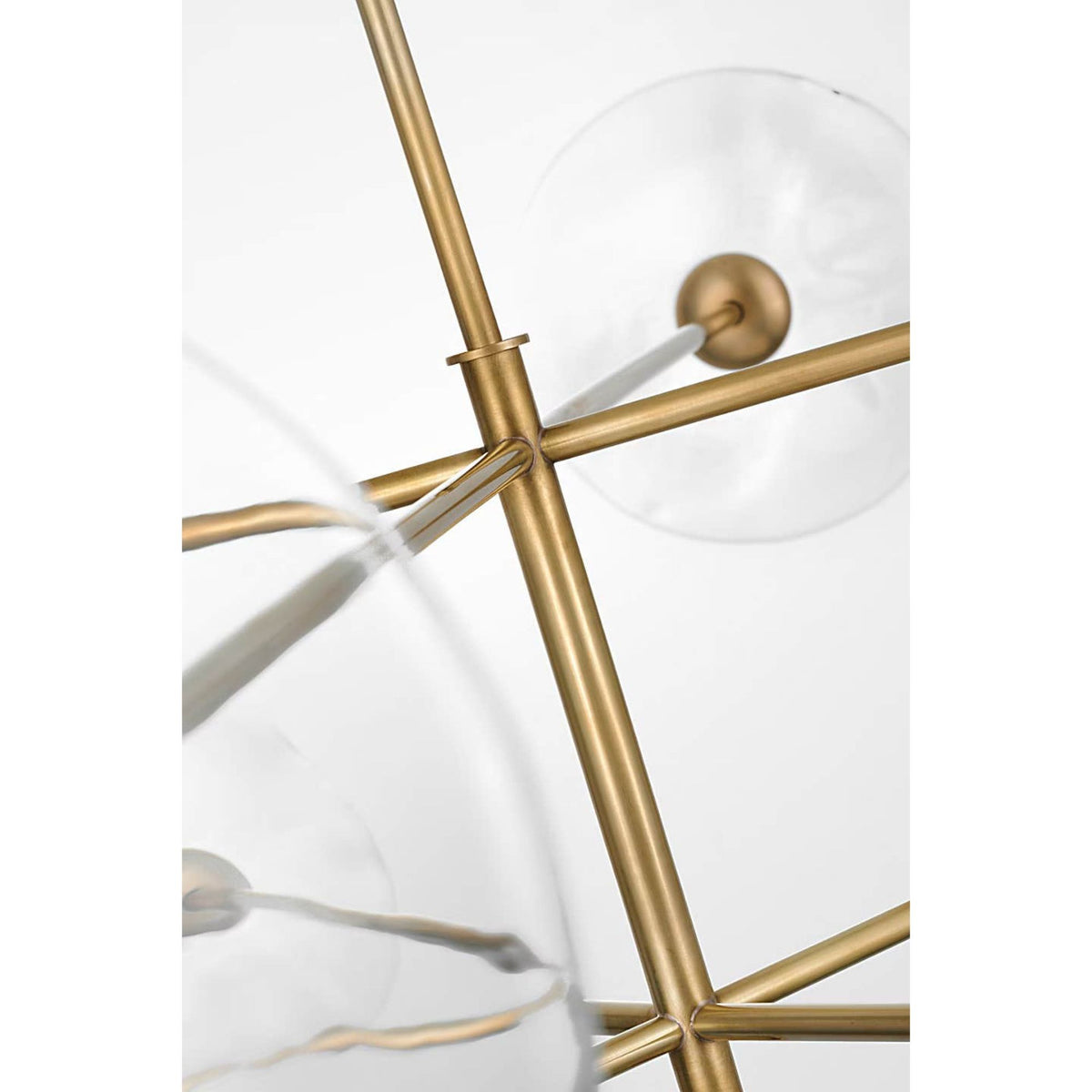 Ian K. Fowler Calvino X-Large Radial Chandelier in Hand-Rubbed Antique Brass with Clear Glass W42"