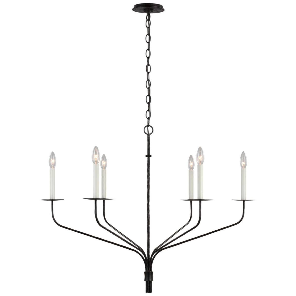 Ian K. Fowler Belfair Large Chandelier in Aged Iron W36.25" x H28"