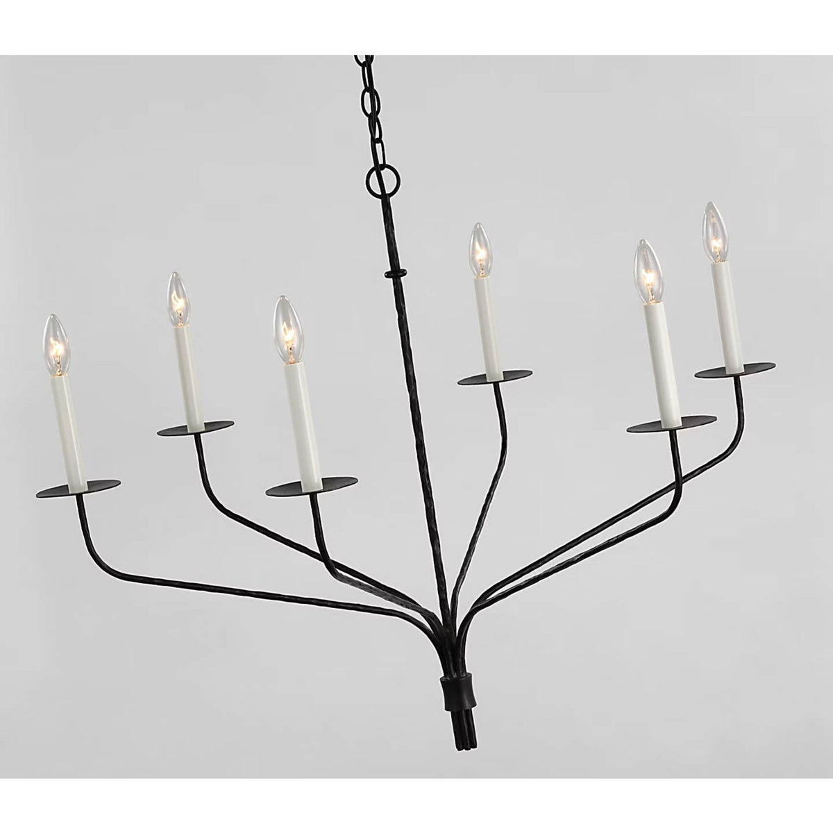 Ian K. Fowler Belfair Large Chandelier in Aged Iron W36.25" x H28"