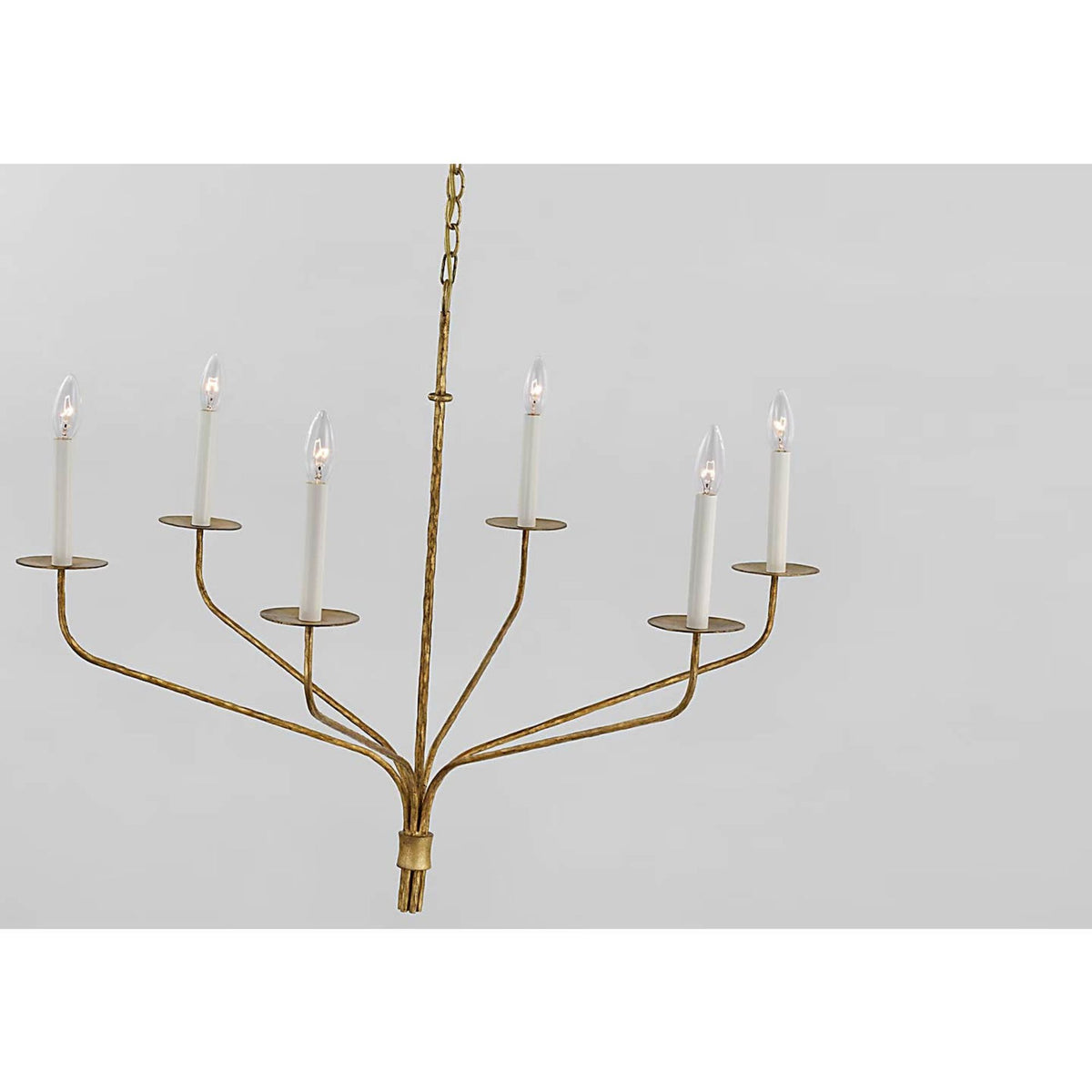 Ian K. Fowler Belfair Large Chandelier in Gilded Iron W36.25" x H28"