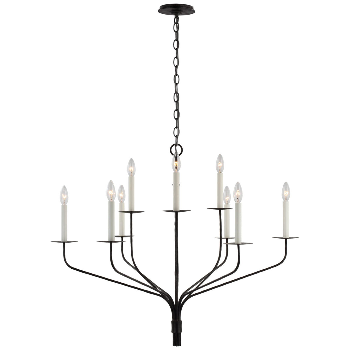Ian K. Fowler Belfair Large Two-Tier Chandelier in Aged Iron W36.25" x H29.5"