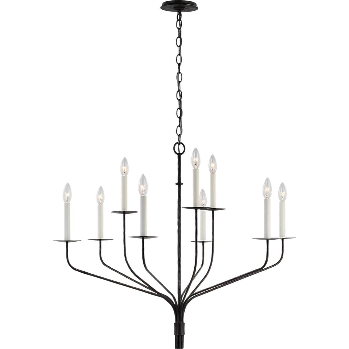 Ian K. Fowler Belfair Large Two-Tier Chandelier in Aged Iron W36.25" x H29.5"