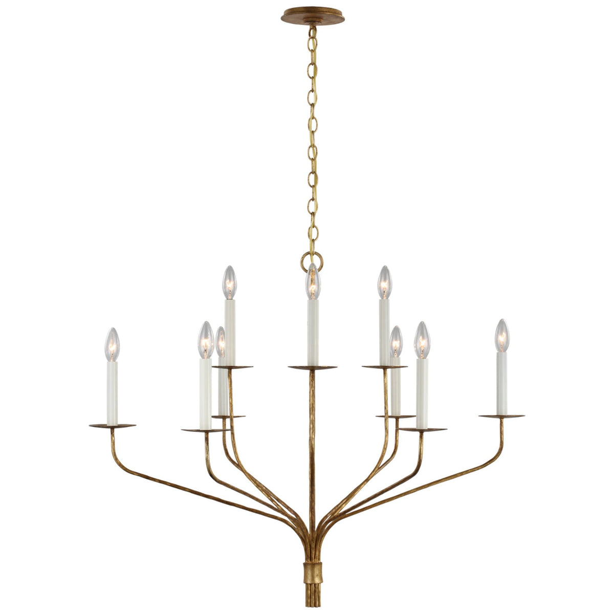 Ian K. Fowler Belfair Large Two-Tier Chandelier in Gilded Iron W36.25" x H29.5"