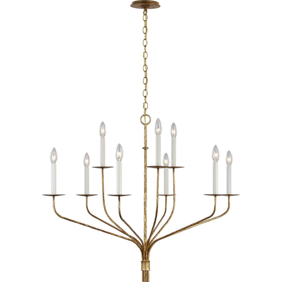 Ian K. Fowler Belfair Large Two-Tier Chandelier in Gilded Iron W36.25" x H29.5"
