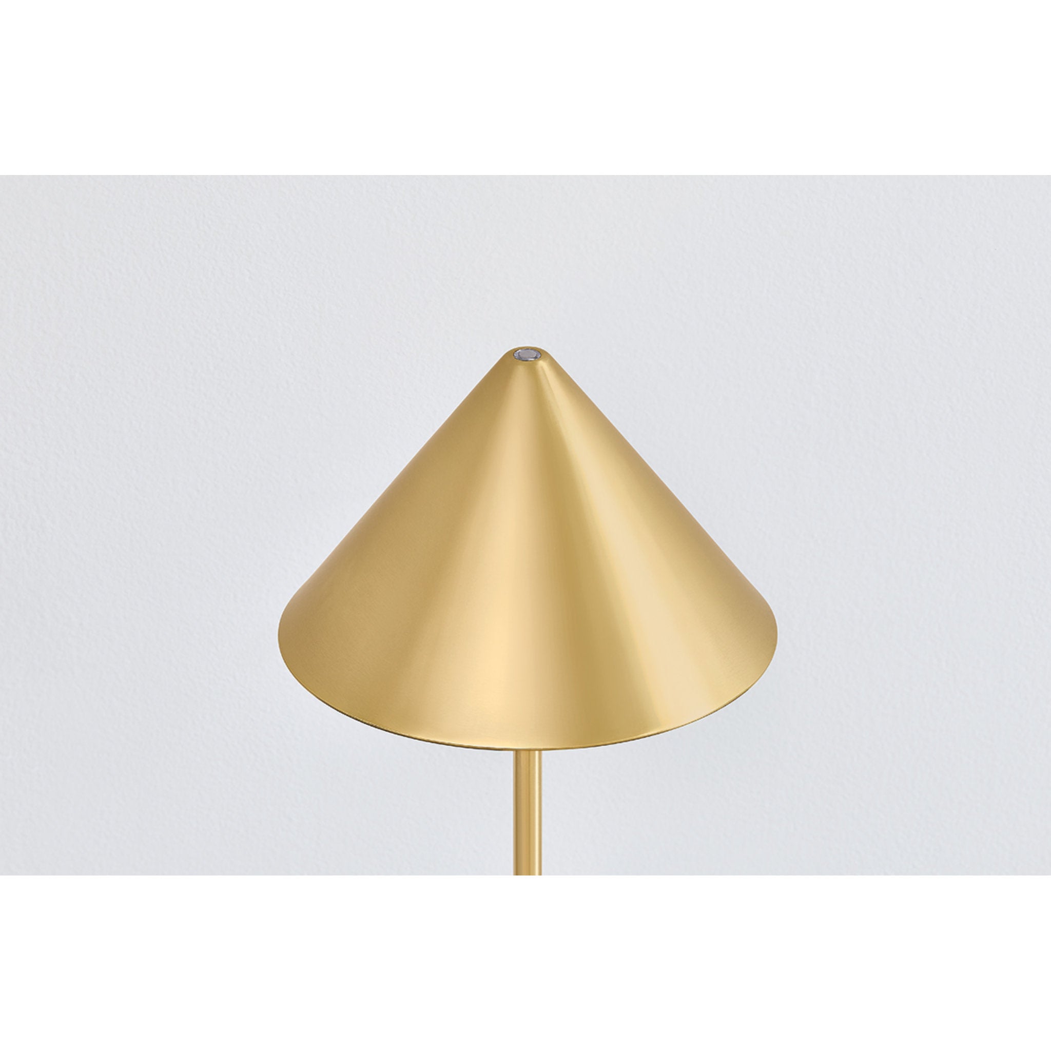 Salma 1-Light Rechargeable Table Lamp in Aged Brass 7.75W x 14.5H