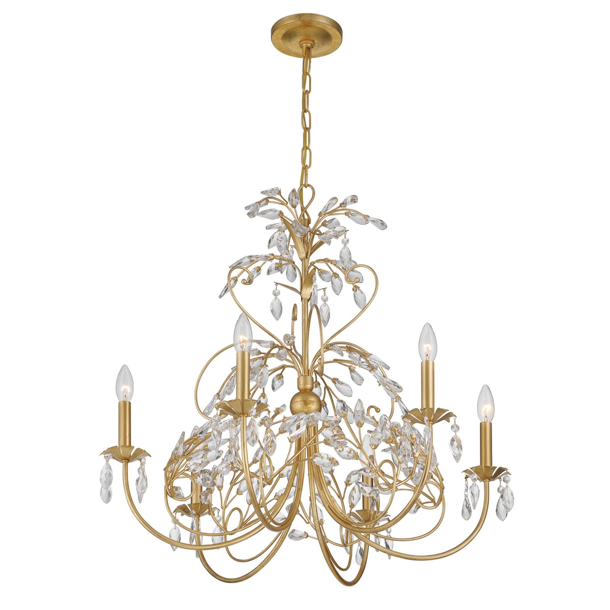 Sadie 29'' Antique Gold Chandelier Gold 29"W x 28.5"H x 29"D