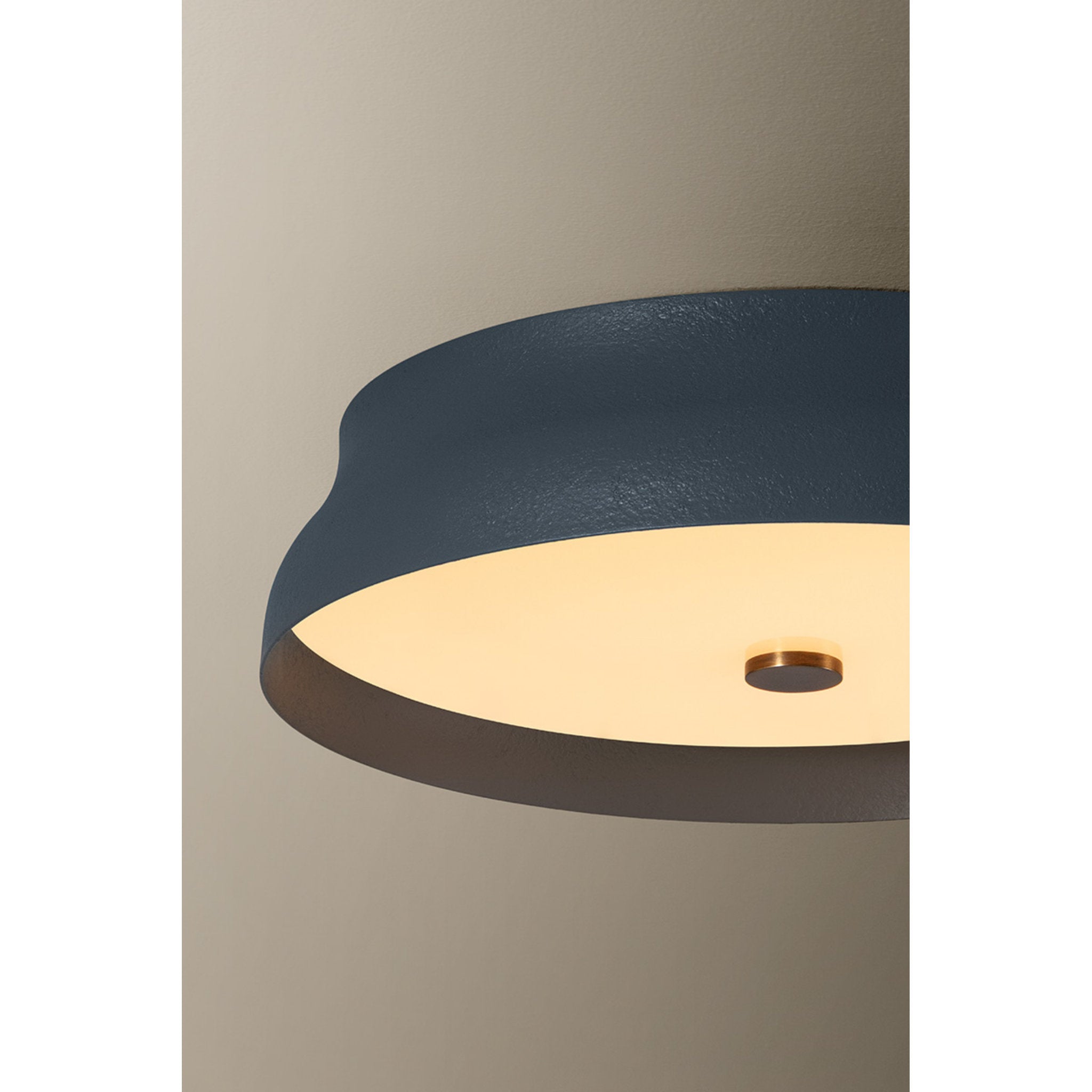 Shore 1-Light Flush Mount in Patina Brass 16W x 4H (Slate Gesso)